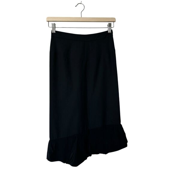 Balenciaga VTG sheath Wool black skirt feminine flounce hem sz 36 * Flaw - Picture 1 of 16